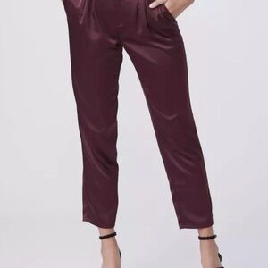 PAIGE Deep Burgundy Satin Pants